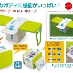 ◆【未使用】テーブル型クーラーボックス！食器付き◆収納　キャンプ用品