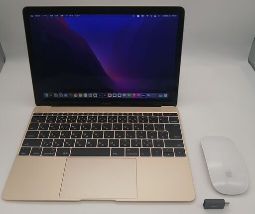 美品アップルノートパソコン CoreM（中古）2016年式、8GBのメモリ、SSD256GB、12画面、Monterey, Office2019, Photoshop2021, Illustrator2021等 。