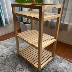 IKEA 木製 棚 モルゲル ワゴン カート