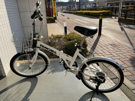 【12/30まで】折りたたみ自転車 20インチ 6段変速 ホワイト