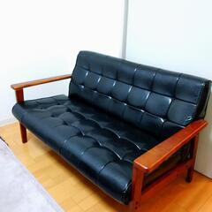 【ネット決済】シックでカッコ良い革製ソファー