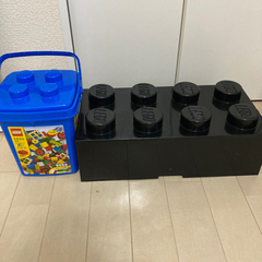 LEGOレゴ収納ボックスストレージ黒青いバケツ空箱セット