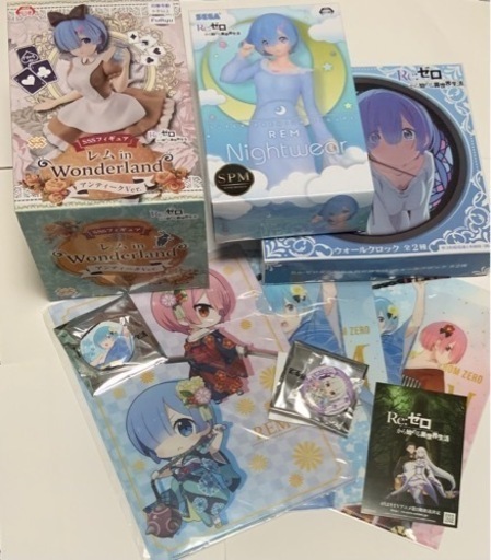 バラ売り可能　Re:ゼロから始める異世界生活 ファイル 時計 缶バッジ フィギュア レム ラム