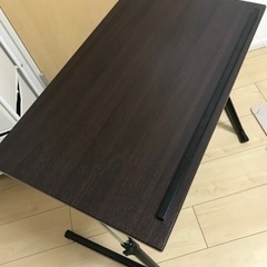 【ネット決済】サイドテーブル 折りたたみ 木製 高さ調節