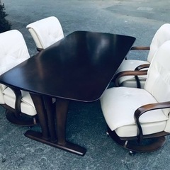 ET1153番⭐️筑波産商■ダイニングテーブルセット■天然木■ドゥシット■