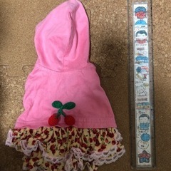 【ネット決済・配送可】小型犬用 お洋服 ピンクいちご