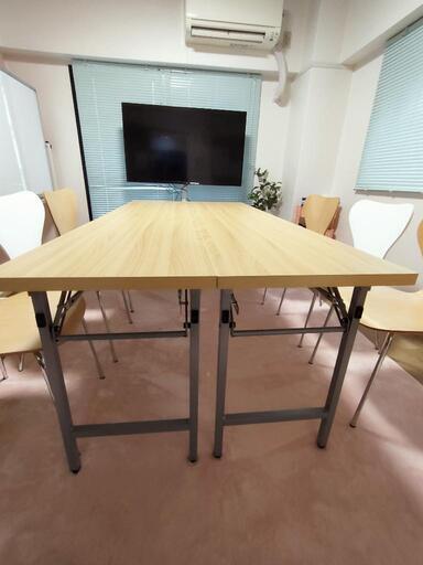 折りたたみ会議テーブル２台　180×45cm