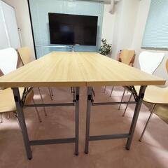 【ネット決済】折りたたみ会議テーブル２台　180×45cm