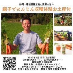 静岡・箱根西麓三島にんじんジュース３２万缶販売会社様の畑で親子収穫体験