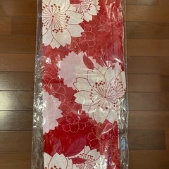 浴衣　赤　白　桜