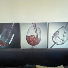 パネルアート　3枚セット　ワイングラス