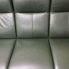 【岐阜市】カリモク　ソファ　ZU79　本革　長椅子　ダークグリーン　ウォルナット-美品 Nintendo new 3DS LL 【ケース＋ドラクエXI付き！】