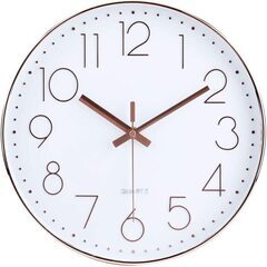 高級感 壁掛け時計 クオーツ 静音掛け時計 ローズゴールド 約30cm