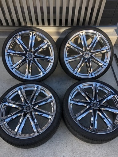 215/35R18タイヤ付きメッキアルミホイール4本　アクア、bb、スイフト、カローラフィールダー等に！ランクC