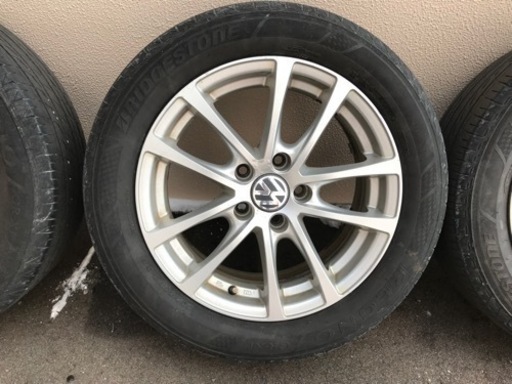 Vwゴルフ　16インチホイール　ツライチ　5穴pcd112 ハブ径57.1 6.5j タイヤ付き　補修ベース