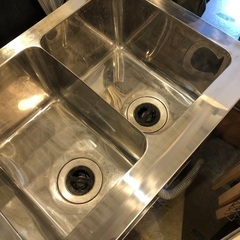 お譲り先決まりました）業務用ステンレス2槽シンク