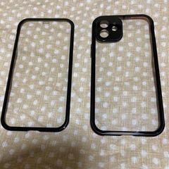 iPhone12用の全面カバー黒/赤