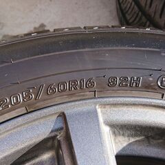 ダンロップ エナセーブ ＲＶ５０５　２０５／６０Ｒ１６　アルミホイール付き４本セット　半年間 約３０００ｋｍ使用