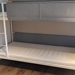 【ネット決済】IKEA 2段ベッド VITVAL マットレス2個付き
