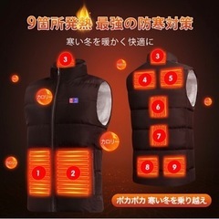 【新品】電熱ベスト バッテリー付 加熱ベスト 日本製繊維ヒーター搭載