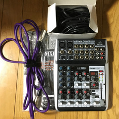 音楽機材他4点セット アナログミキサー　マイク ケーブル ポップガード