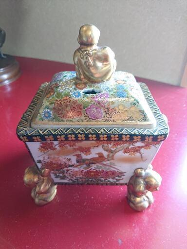 骨董品 香合 九谷焼 隆禅