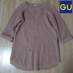 GU　レディース　M　ニット　ピンク　チュニック　トップス　