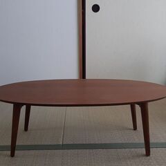 【ネット決済】天然木ウォールナット　折り畳み　ローテーブル
