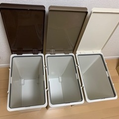 【無料】45Lゴミ箱(キャスター付き)3つセット - 家具