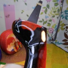 (送料無料)210.000円　沖縄三線専用　八重山黒檀棹と紅型チーガセット　銘苅春政氏デザイン