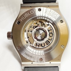 極美品 HUBLOT ウブロ クラシックフュージョン 511.NX.1171.LR.1104 ダイヤベゼル チタニウム ラバー＆アリゲーター 自動巻き シースルー