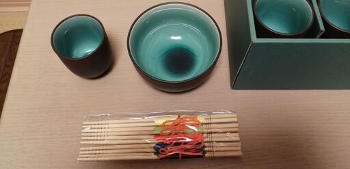 翔川　陶器　5セット　茶碗　湯吞み　箸