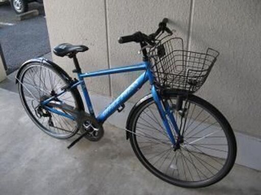 自転車中古クロスバイク Reciente 外装7段変速 カゴ鍵付き タイヤ27インチ