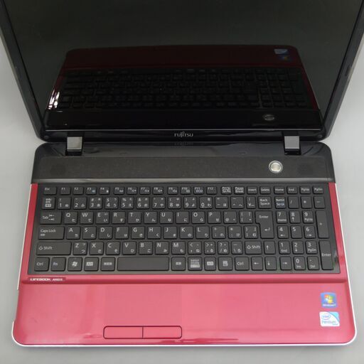 即使用可 中古美品 レッド ノートパソコン 15.6型 富士通 AH42/G 