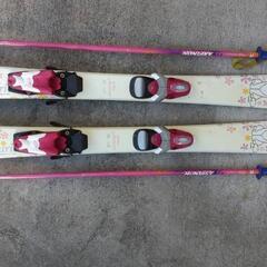 女の子スキー板１００cm &ストック 