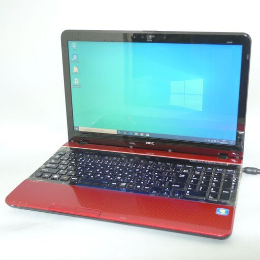 新品SSD レッド ノートパソコン 中古美品 15.6型 NEC PC-LS150HS6R 第2世代Core i5 8GB DVDRW 無線 WiFi カメラ Windows10 Office