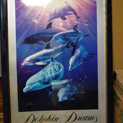 オマケ付き！ラッセン額入りポスター「Dolphin Dreams...