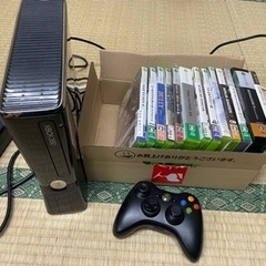 【ネット決済・配送可】xbox 360本体　ソフト13本付き！【中古】