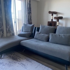 ニトリ　カウチ　ソファ　(ポーション2 GY) ソファー　グレー