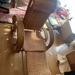 ヴィンテージ 籐 ラタン 椅子 折り畳み 500円差し上げます