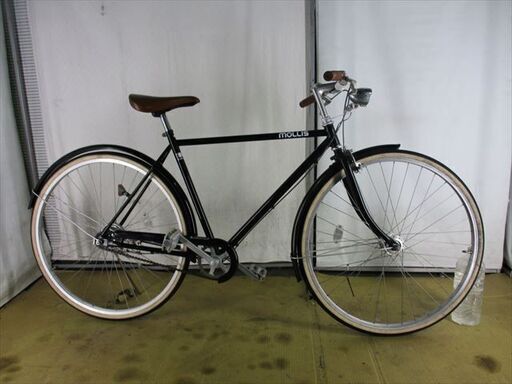B641★11800円★ 整備済み　中古自転車 シティサイクル　MOLLIS　ブラック　LEDオートライト【27インチ 】 (*^▽^*)