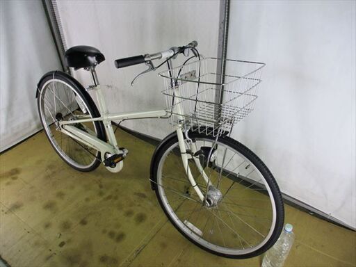 B642★\9800円　無印　LEDオートライト付き　アイボリー★ 整備済み　中古自転車 【26インチ 】 B642☆9800円 無印 LEDオートライト付き アイボリー☆ 整備済み 中古