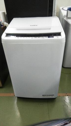 日立 BW-V80E ビートウォッシュ ホワイト系 8kg 全自動洗濯機 2019年製