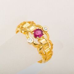 750YG ルビー・ダイヤモンド リング 品番r21-34