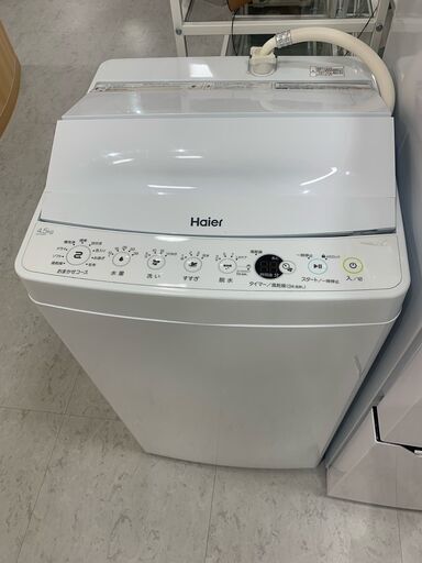 ハイアール 4．5kg全自動洗濯機 オリジナル ホワイト JW-E45CE 2020年製