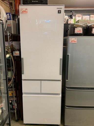 お待ち帰り限定お値引き！！【実店舗販売中　中古　シャープ　SHARP　どっちもドア　プラズマクラスター　415L　4ドア冷蔵庫　SJ-GT42D-W　2018年製】