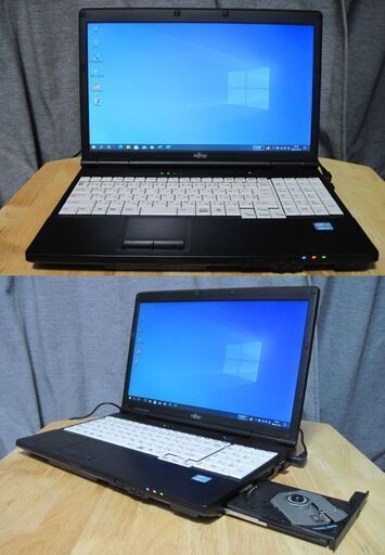 SSD換装済み！！富士通 LIFEBOOK A561D　Win10Pro-Core i3-2330M2.20GHz メモリー8GB新古品SSD120G-無線LANDVD-RW-office2016擦り傷,汚れ有り