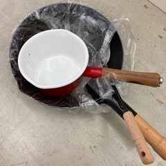 【ネット決済】【成約済】小型の中華鍋&ホーロー片手鍋