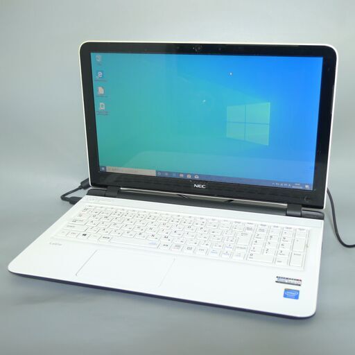 新品SSD ホワイト ノートパソコン 15.6型 NEC PC-LS150TSW 中古美品 第4世代 Celeron 4GB DVDRW 無線 Bluetooth カメラ Win10 Office