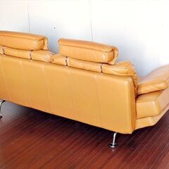 山口)下松市より　IDC大塚家具 Domicil ドミシール 2人掛けソファ マンダリンオレンジ 幅200×奥行90×高さ88cm 　BIZJA08H